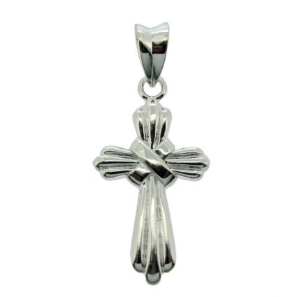 Sterling Silver Ribbon Cross Pendant