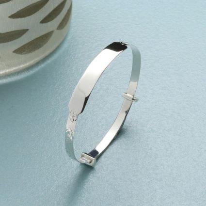 Sterling Silver Baby & Children's Expandable ID Bangle With Optional Engraving