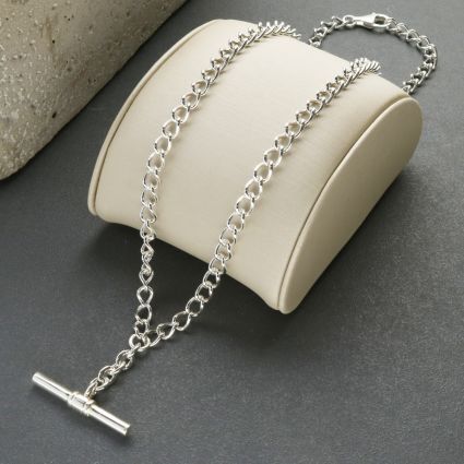 Sterling Silver 4.5mm T Bar Necklace