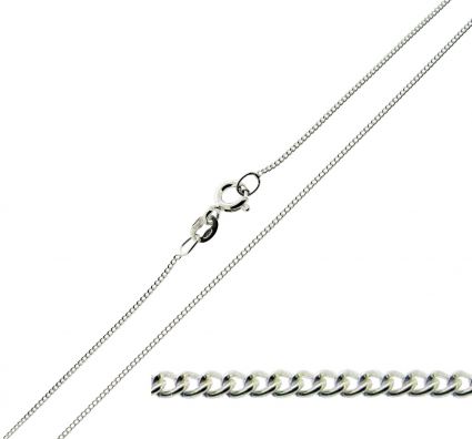 9ct White Gold 1mm Diamond Cut Curb Chain