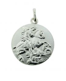 Sterling Silver St George Double Sided Medal With Optional Chain