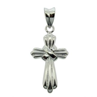 Sterling Silver Ribbon Cross Pendant